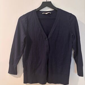 LOFT Navy V-Neck Button Cardigan